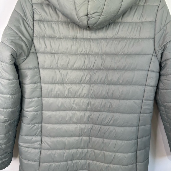 Eddie Bauer Women's Puffer Medium Gray Jacket Coat Hooded Full-Zip Pockets Long - Picture 6 of 11